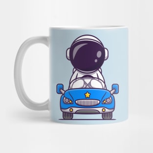 Cute Astronaut Driving Car Cartoon Mug